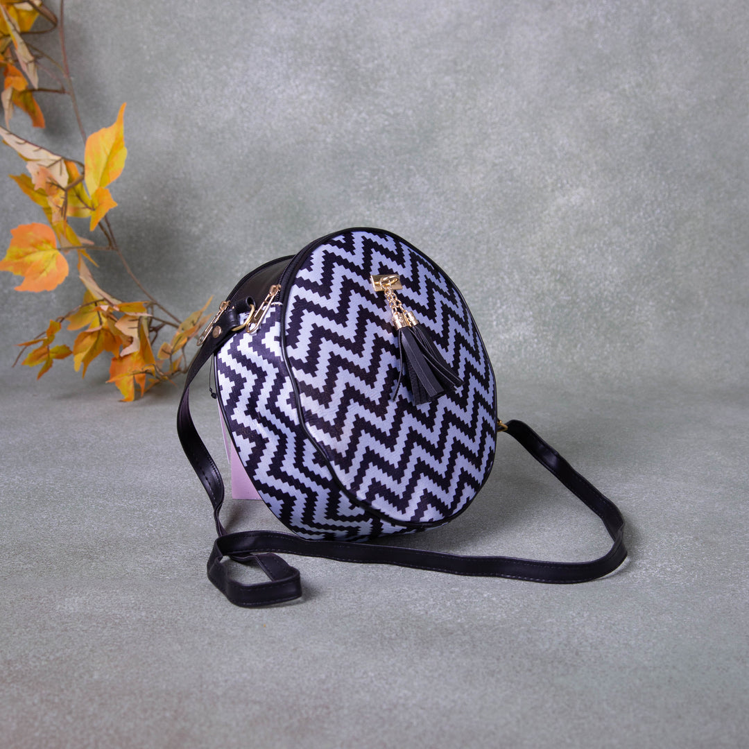 Drum Slings White and Blue Zigzag Design