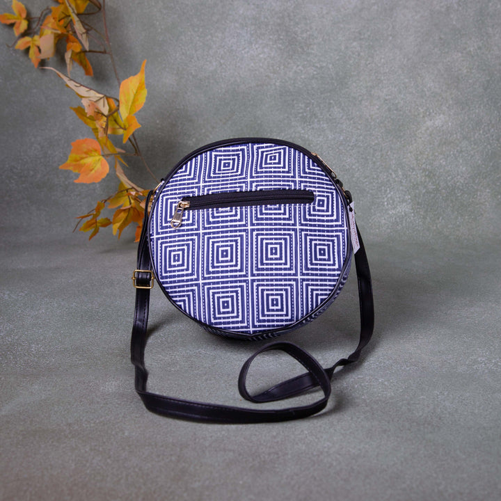 Drum Slings White and Blue Geometrical Design