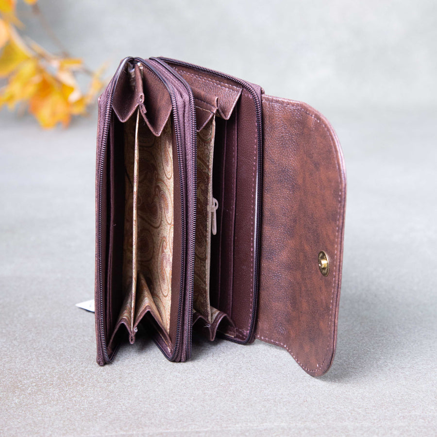 Handmade Wallets - Dual Zip Blue Flower Design – lakshya bags