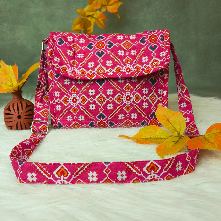 Multizipper Sling 4 Zips pink Dimond print