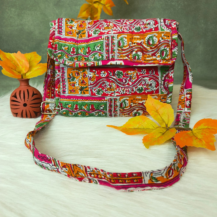 Multizipper Sling 4 Zips mixed colour print