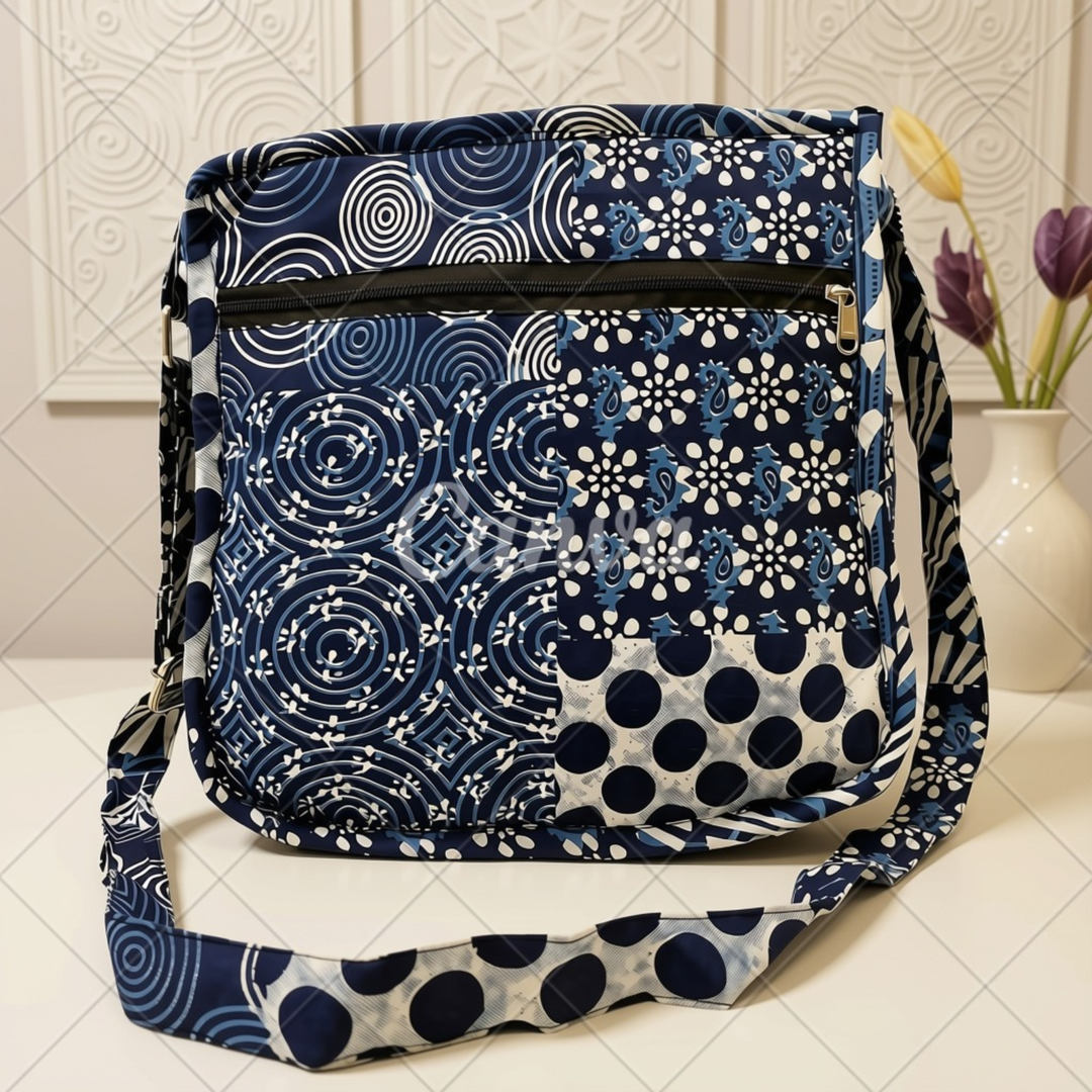 Xtra Sling bag blue polka dot