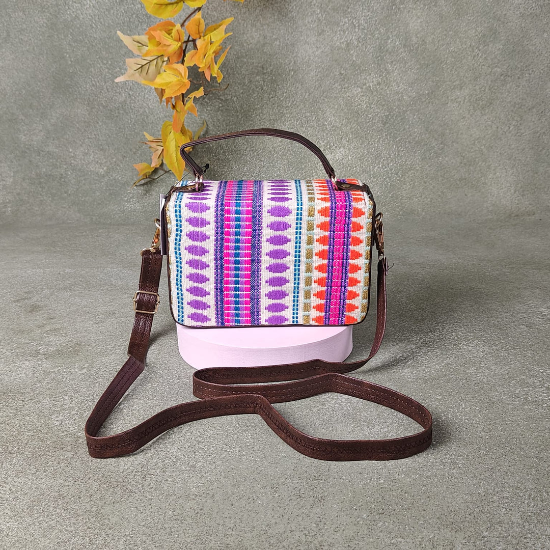 Cuboid Case Sling bags Ikat Prints Design.