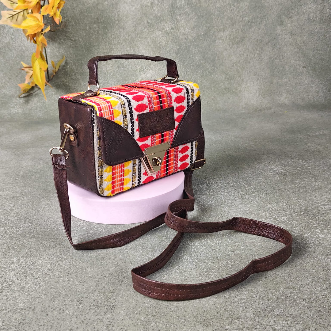 Cuboid Case Sling bags with Argyle Prints Design