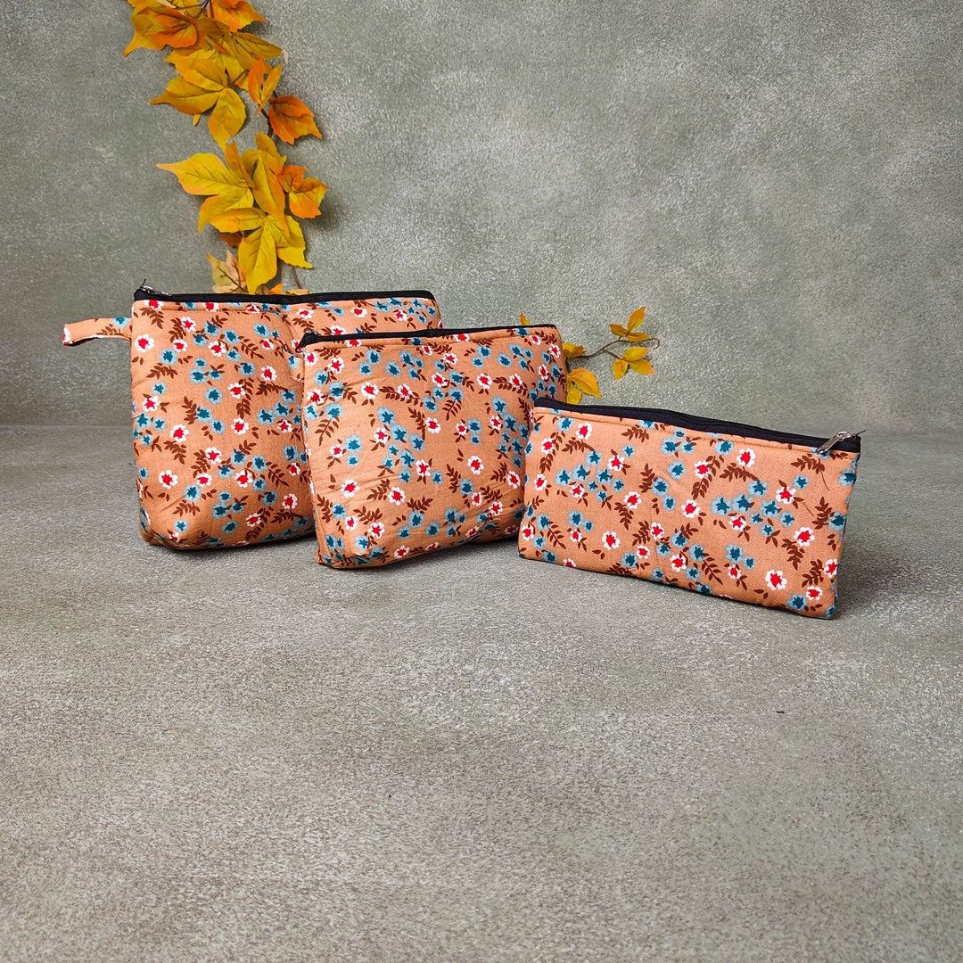 Pouch Buddies Brown Floral Prints