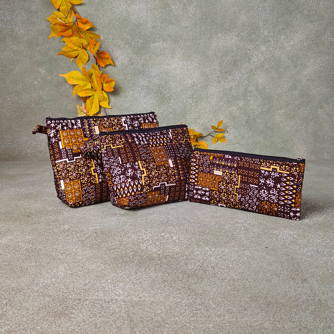 Pouch Buddies Brown Pastel Prints