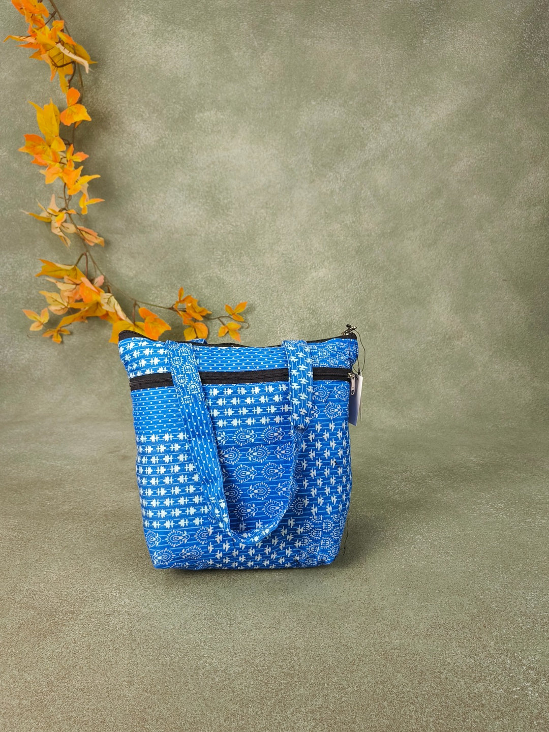 Small Handbag Sky Blue Turkish Kilm Prints Design