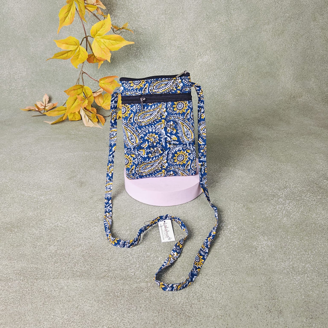 Daily Sling Blue with Yellow Paisley Prints Design