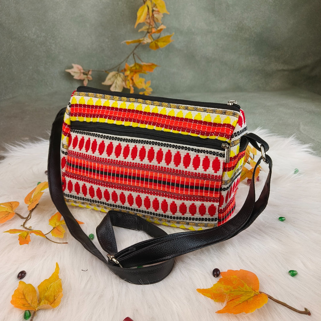 Lifestyle Sling Red with Orange and Yellow Southwestern Prints Design