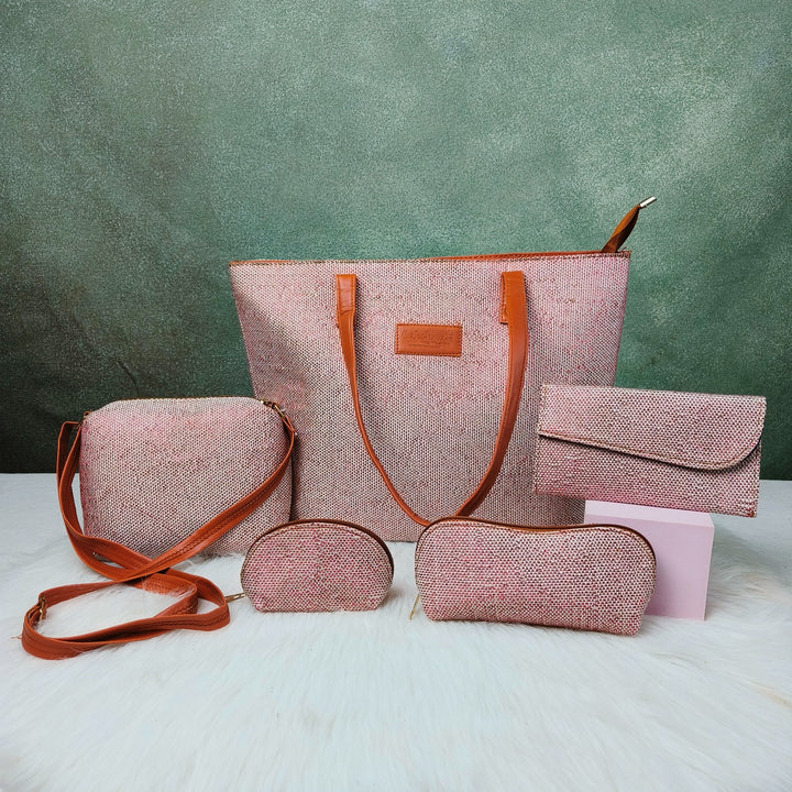 Go Special Tote Combo Set Plain Baby Pink Patterns