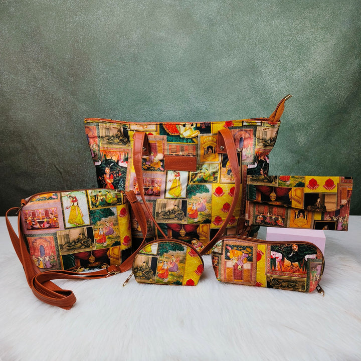 Go Special Tote Combo Set Multicolour Photo Realistic Prints Design