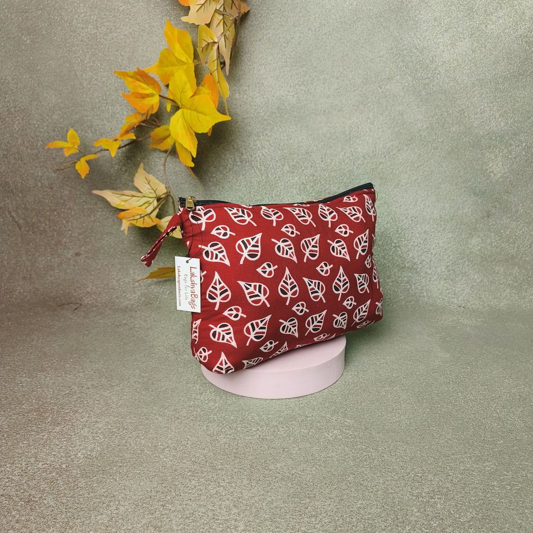 Boat purse Maroon Colour Flower Design.