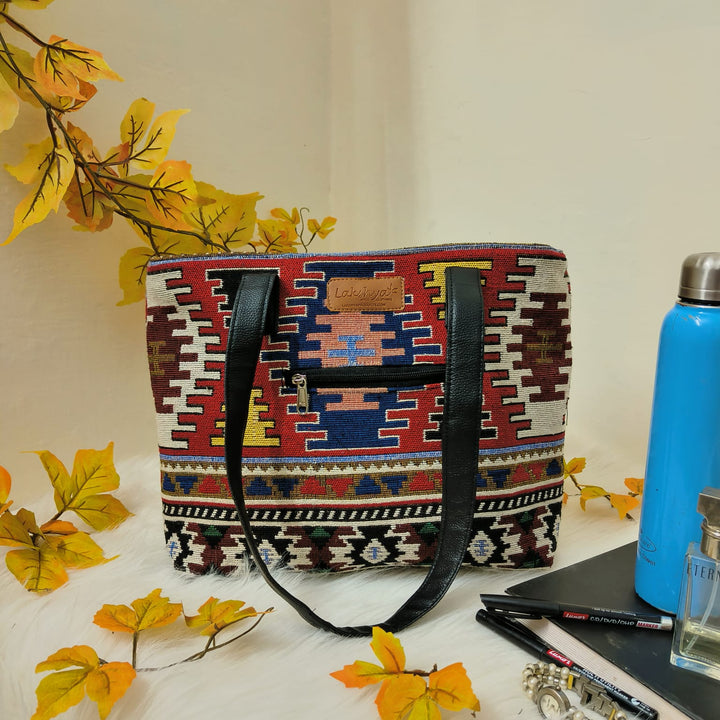 Urban Tote Multicolor kilim Tribal Pattern