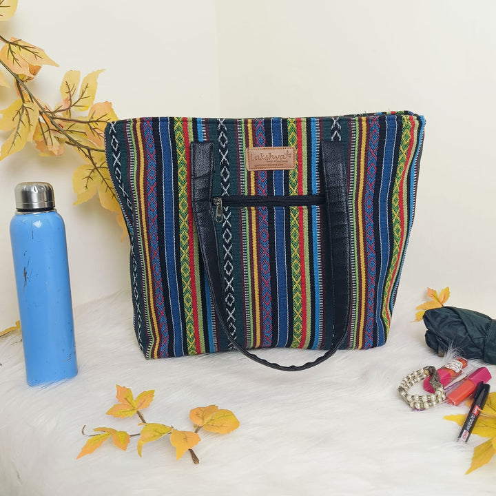 Dual Zip Fusion Tote Multicolor Coral Prints