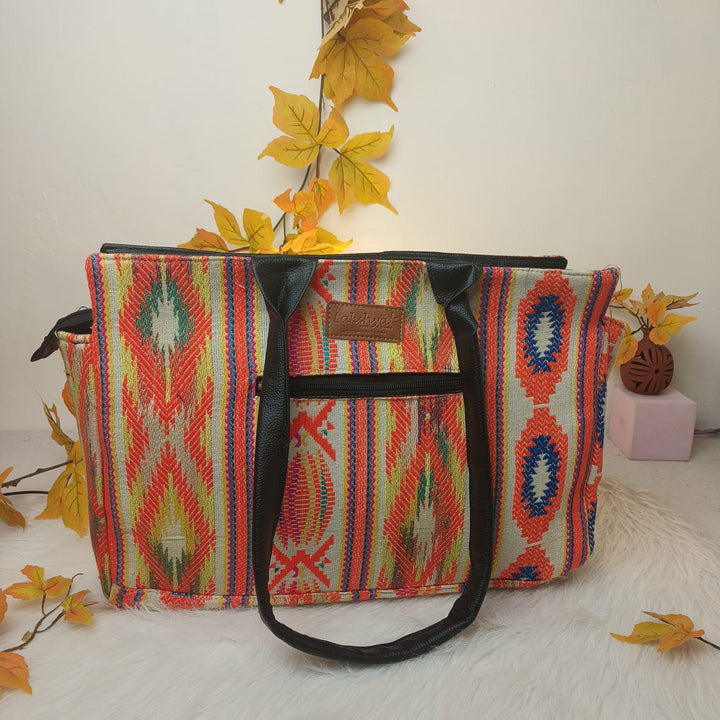 Chic Laptop Totes Orange Colour Prints