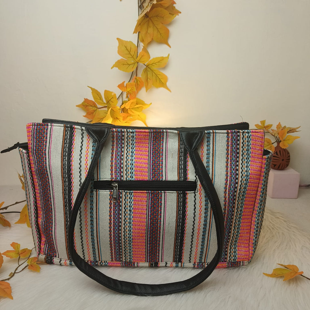 Chic Laptop Totes Herringbone Design.