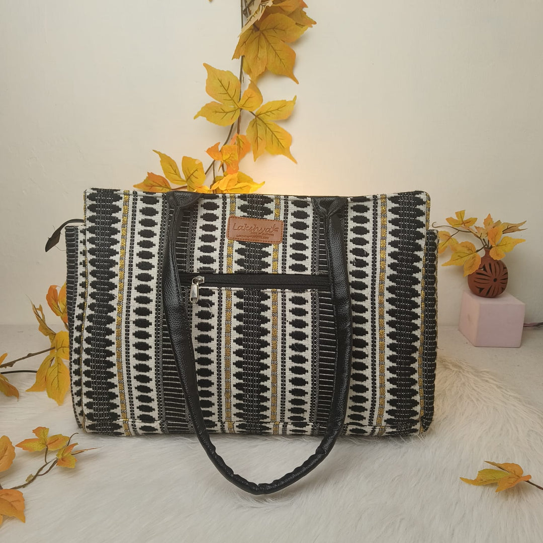 Chic Laptop Totes Black Colour with Southwestern Design.