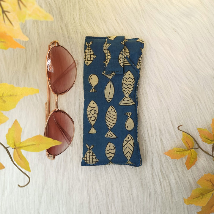 Sunglass Pouch Blue Colour With Fish Design.