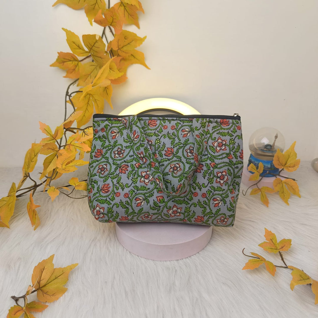 Bristlefront everyday handy bags Grey with Red Lotus Design