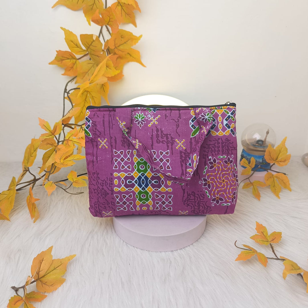 Bristlefront everyday handy bags Pink Colour Geometric Design