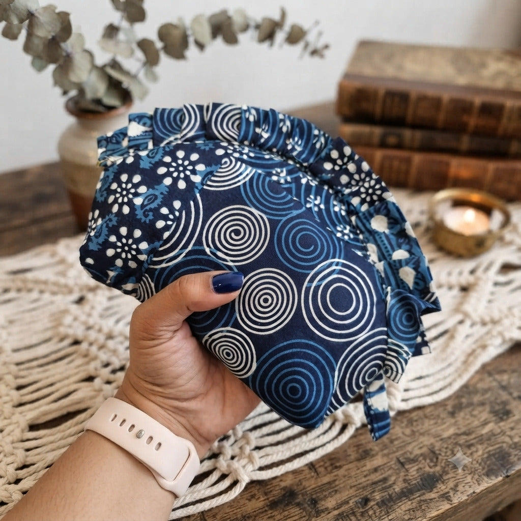 Frill Purse- Kalamkari Bloom Ruffle
