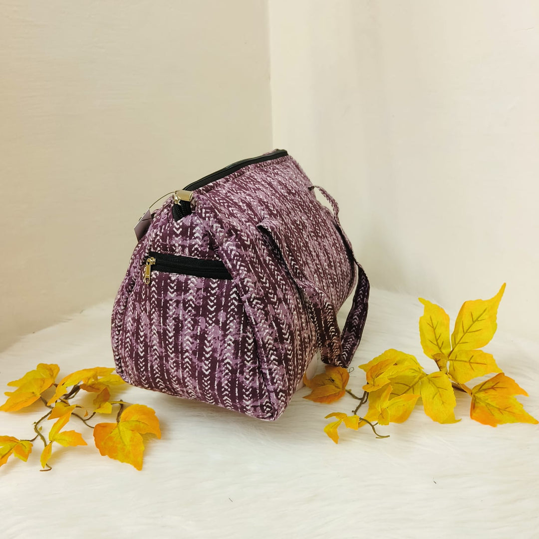 Barrel Handbags Grape Colour Line Design