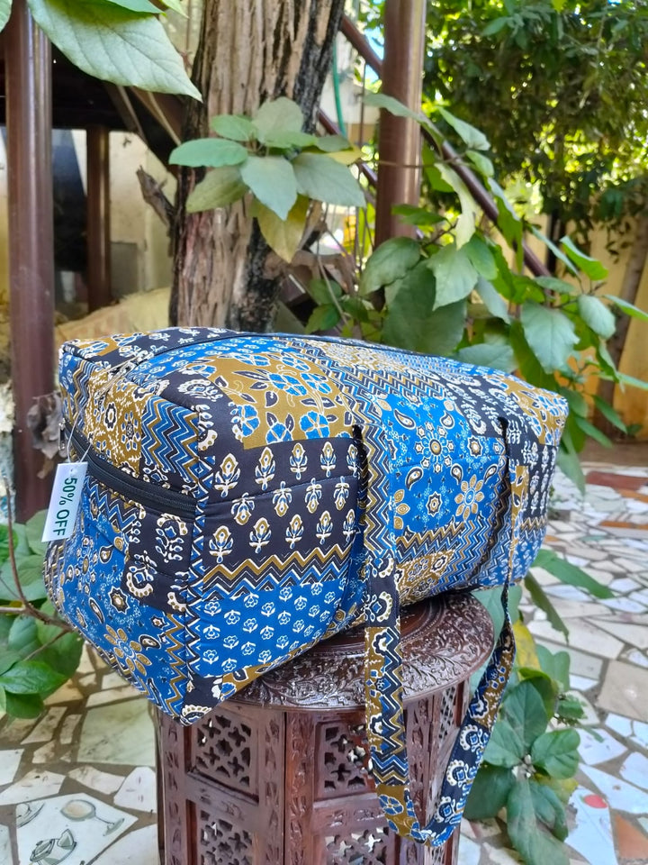 Rectangle Travel Bag Blue Moghul Prints