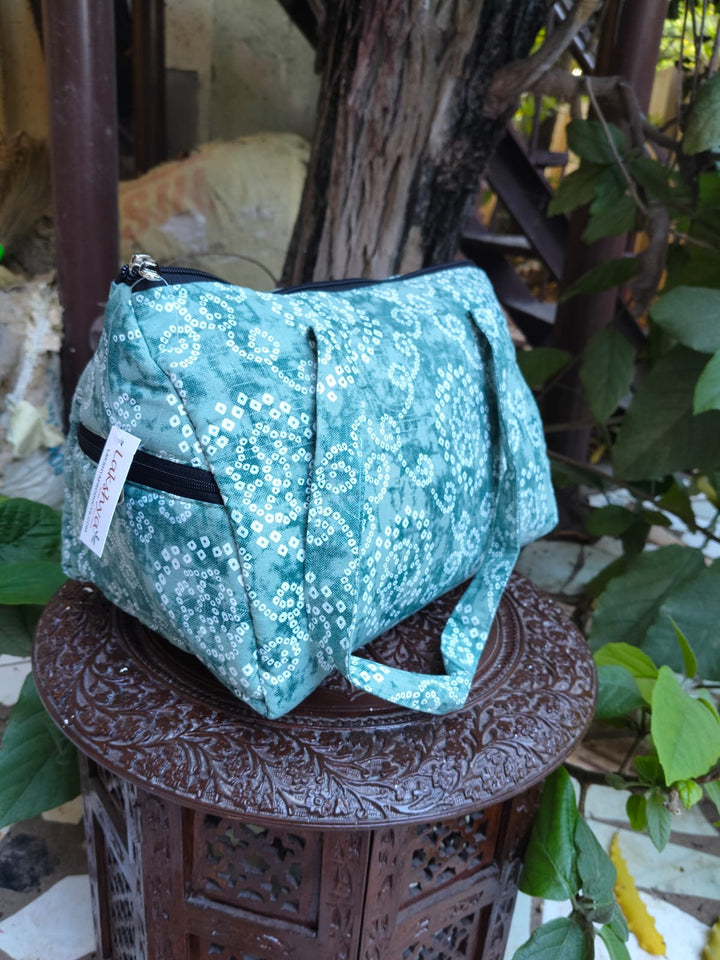 Barrel Handbags Green bandhini