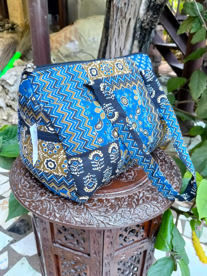 Barrel Handbags Rust Ajarakh Print (Copy)