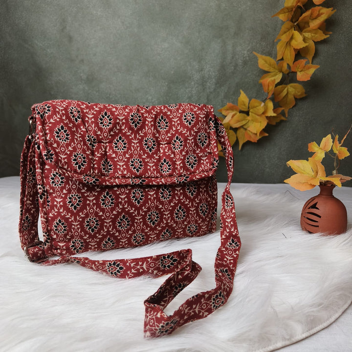 Multizipper Sling 4 Zips Rust Ajarakh In Jaipur