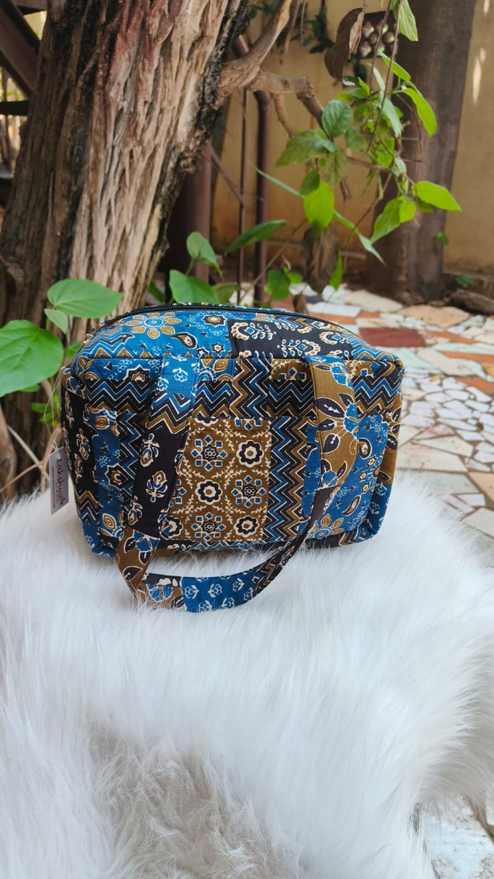 Water Proof Mini Lunch Bag Blue Moghul Print