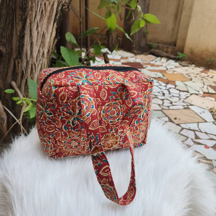 Water Proof Mini Lunch Bag Red Kalamkari