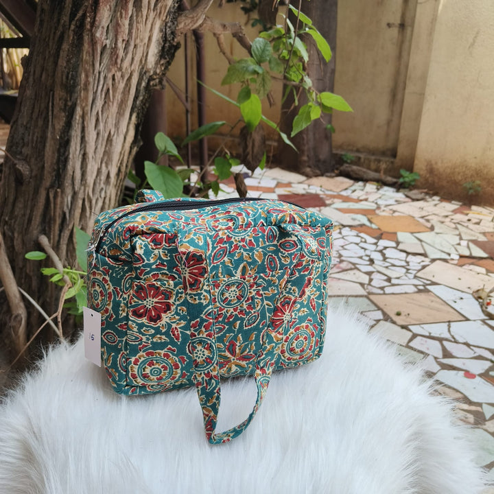 Water Proof Mini Lunch Bag Green Kalamkari