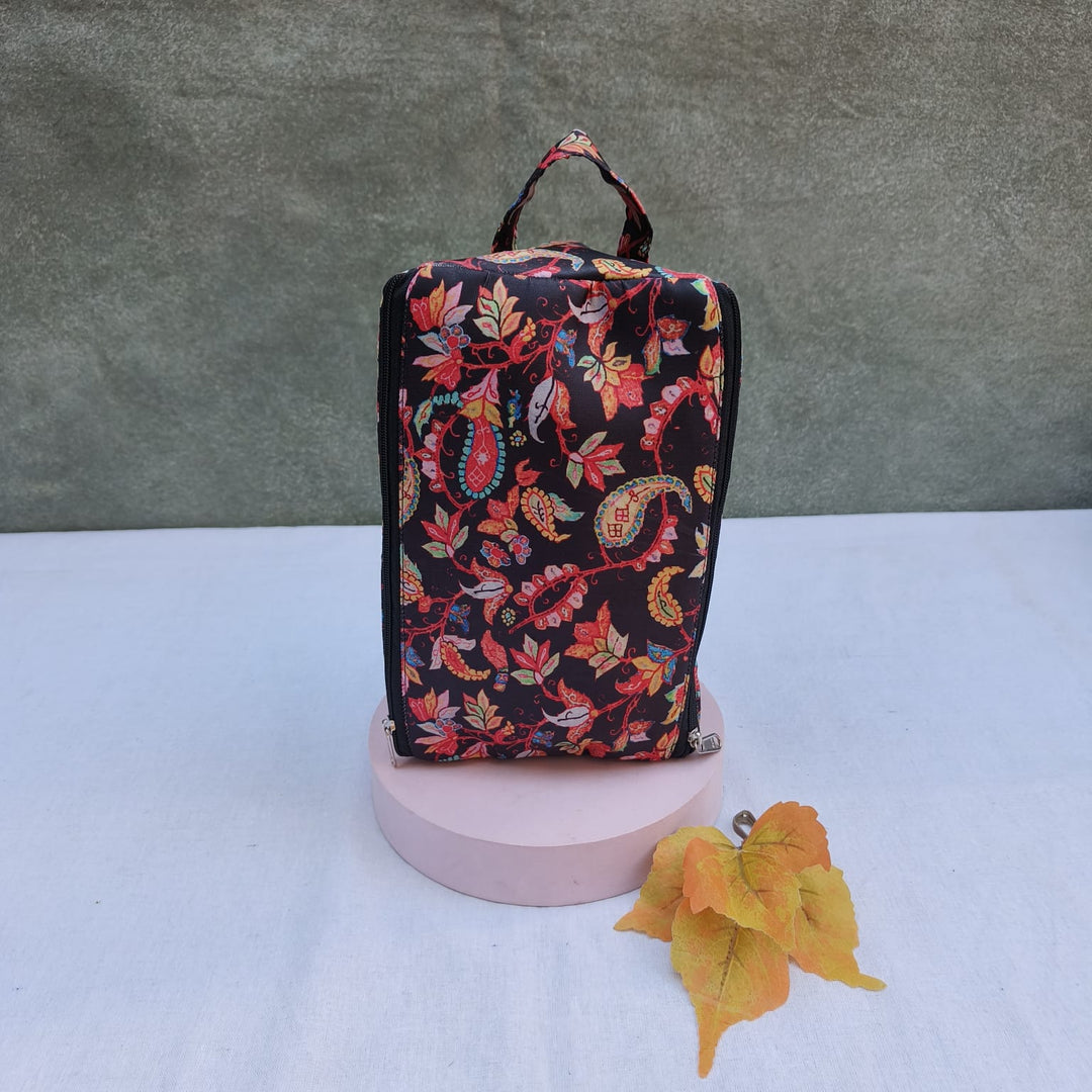 3 Way Zip Vanity Black Floral