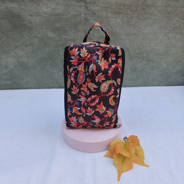 3 Way Zip Vanity Black Floral