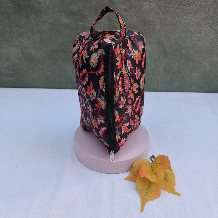 3 Way Zip Vanity Black Floral