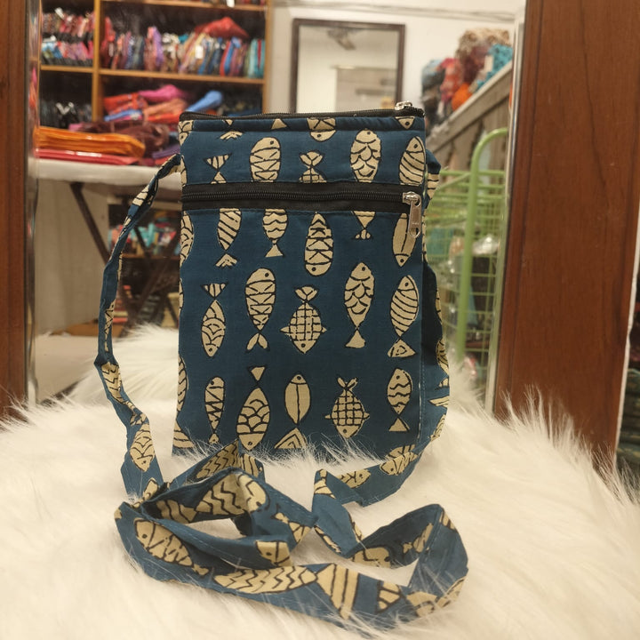 Daily Sling Blue With Fish print