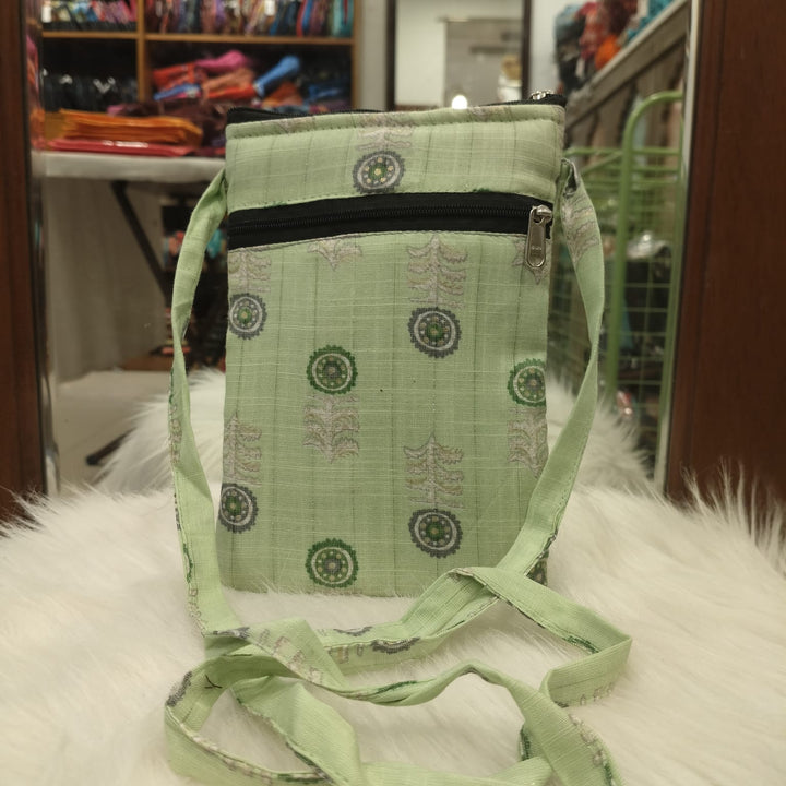 Daily Sling Light Green With Flower Print