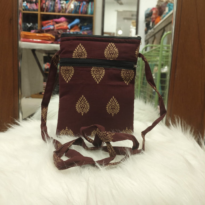 Daily Sling Brown With Gold print
