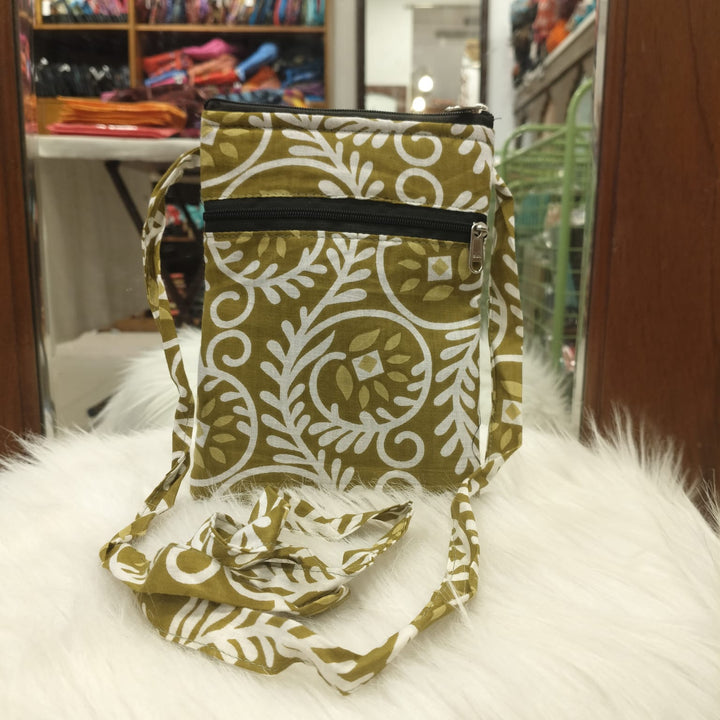 Daily Sling Light green With White Flower print