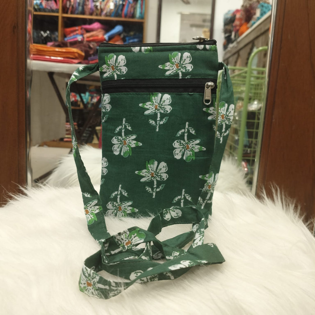 Daily Sling  Green colour with White Flower Print