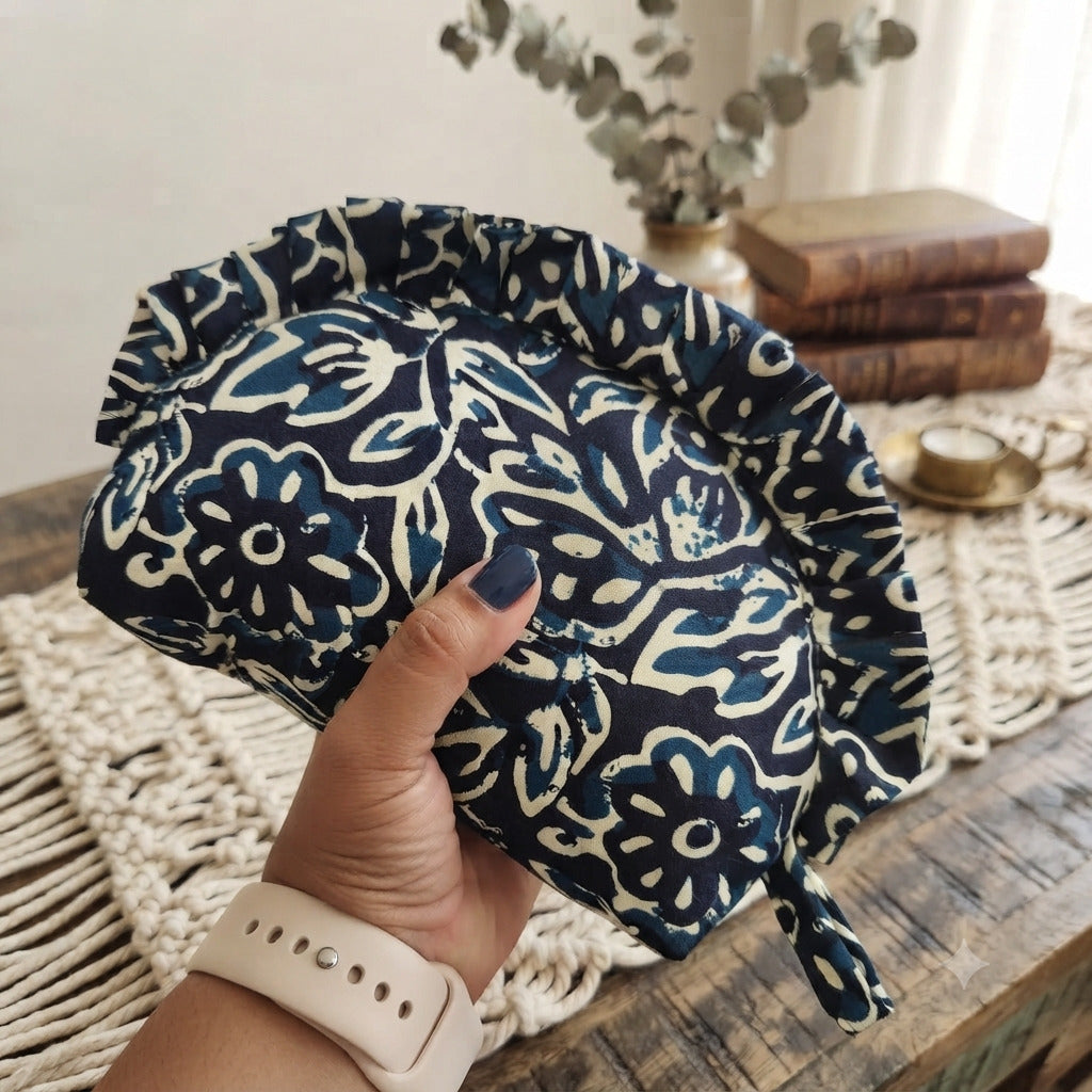 Frill Purse- Blush Floral printed