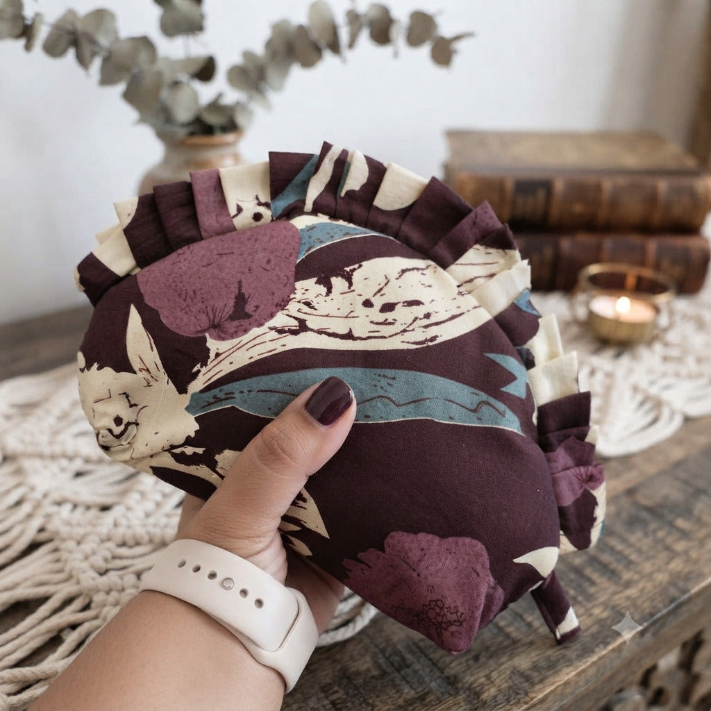 Frill Purse-  Dark Mocha Vintage Floral
