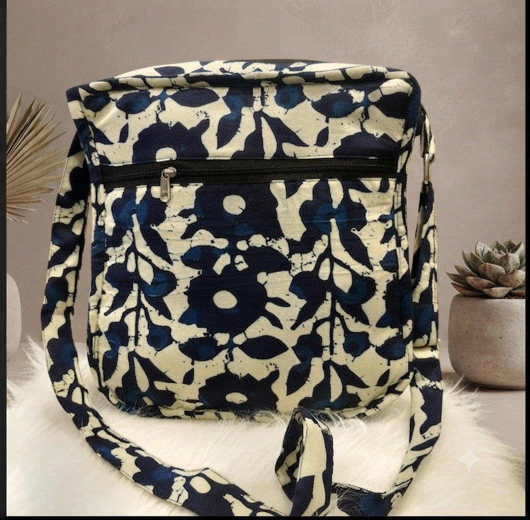 Xtra Sling bag blue Batik (Founder's Favourite)