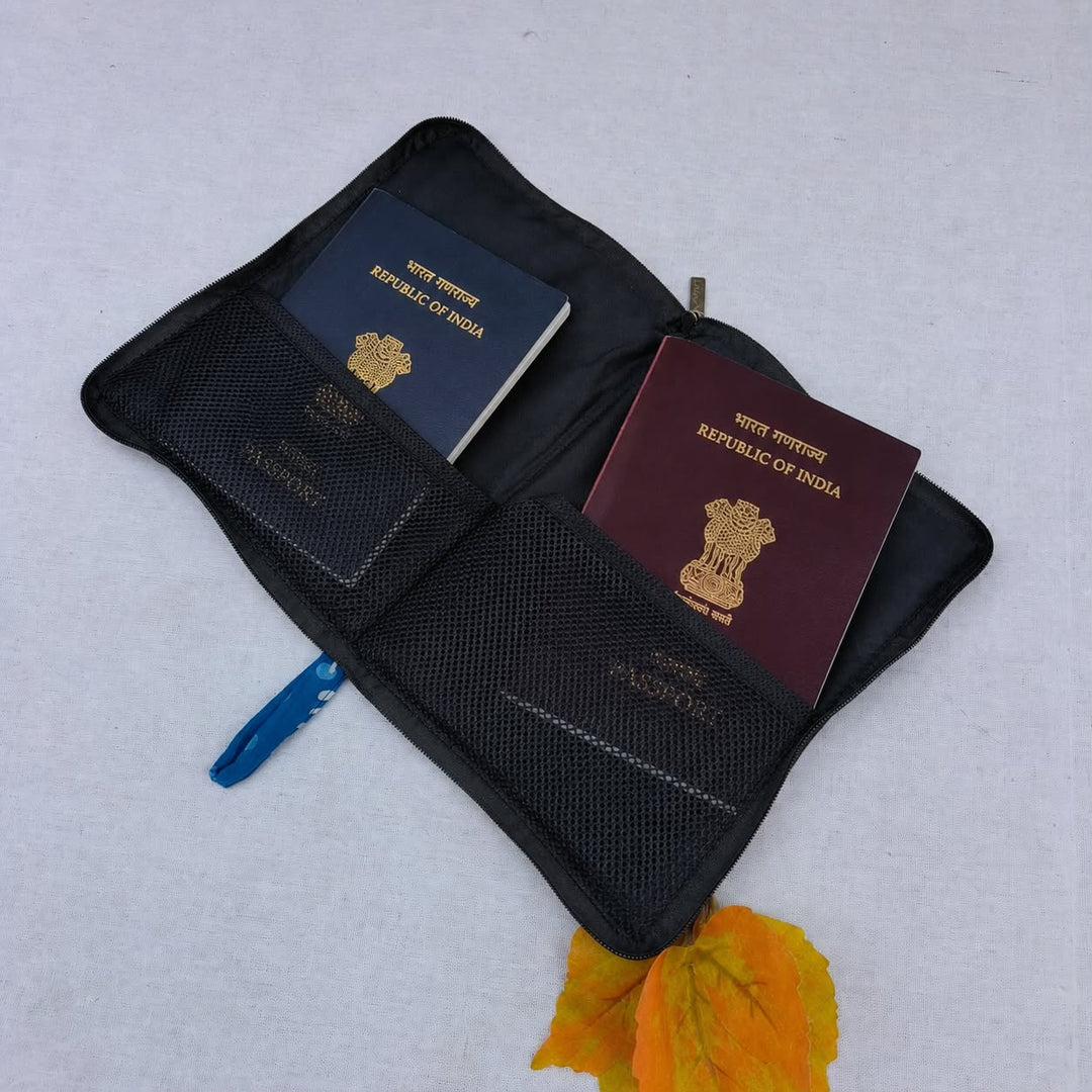 Passport Holder - Green Warli Print