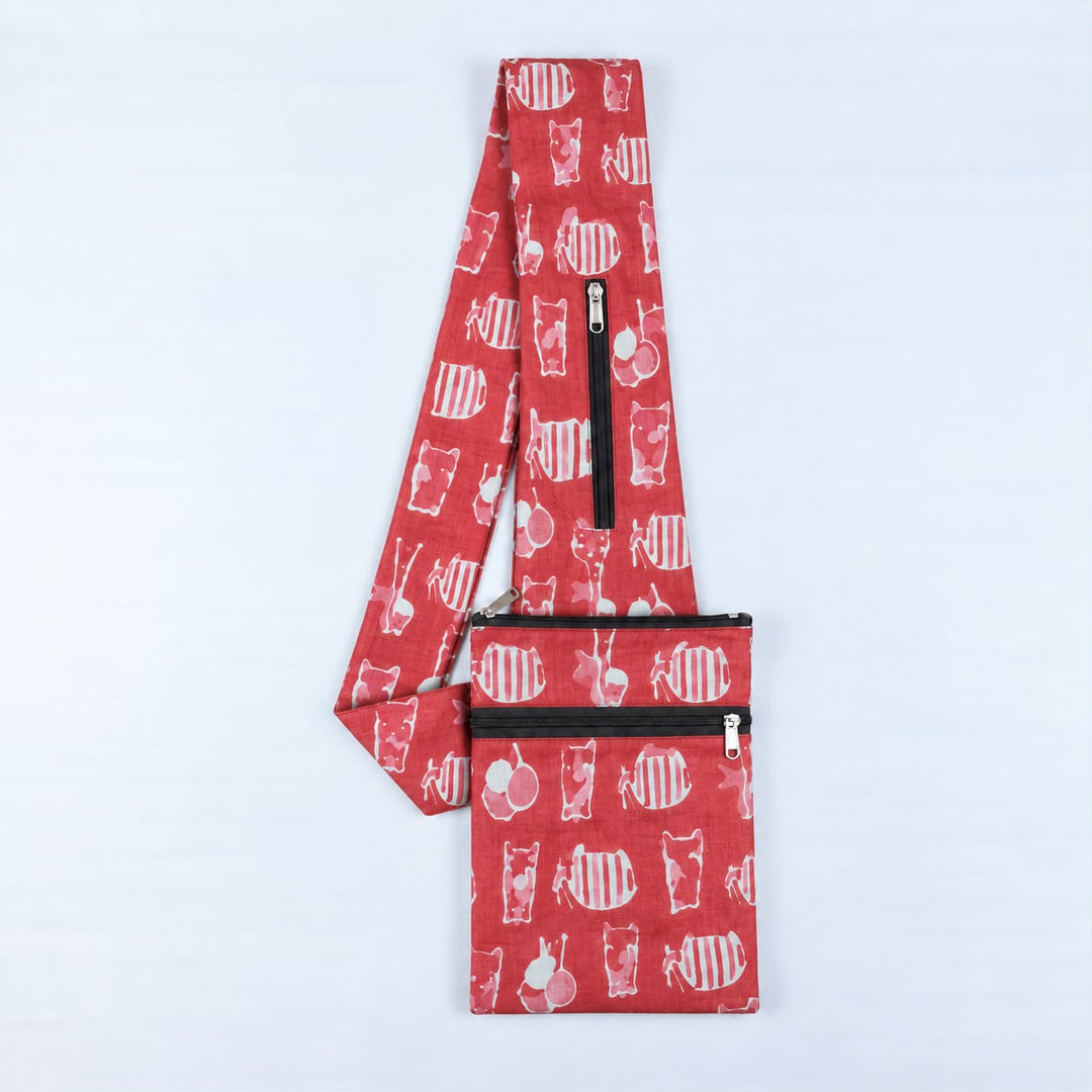 Pilgrim Bag -  Orangish Peach Animal print