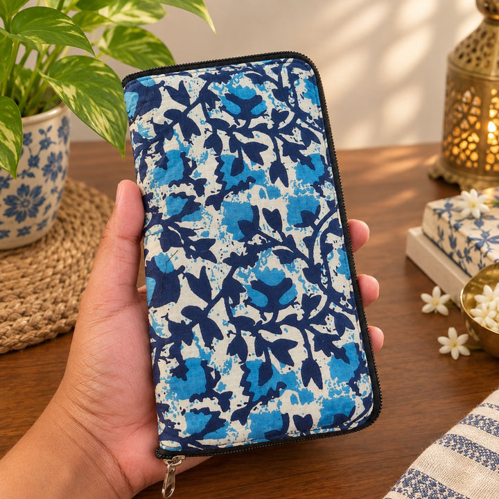 Harmonium Purse - Indigo leaves