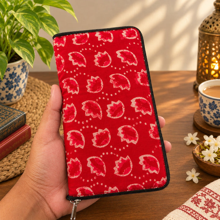 Harmonium Purse - Red Bud Print