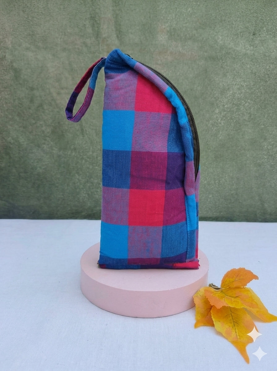 Phone Holder - vibrant blue, red, and checkered plaid