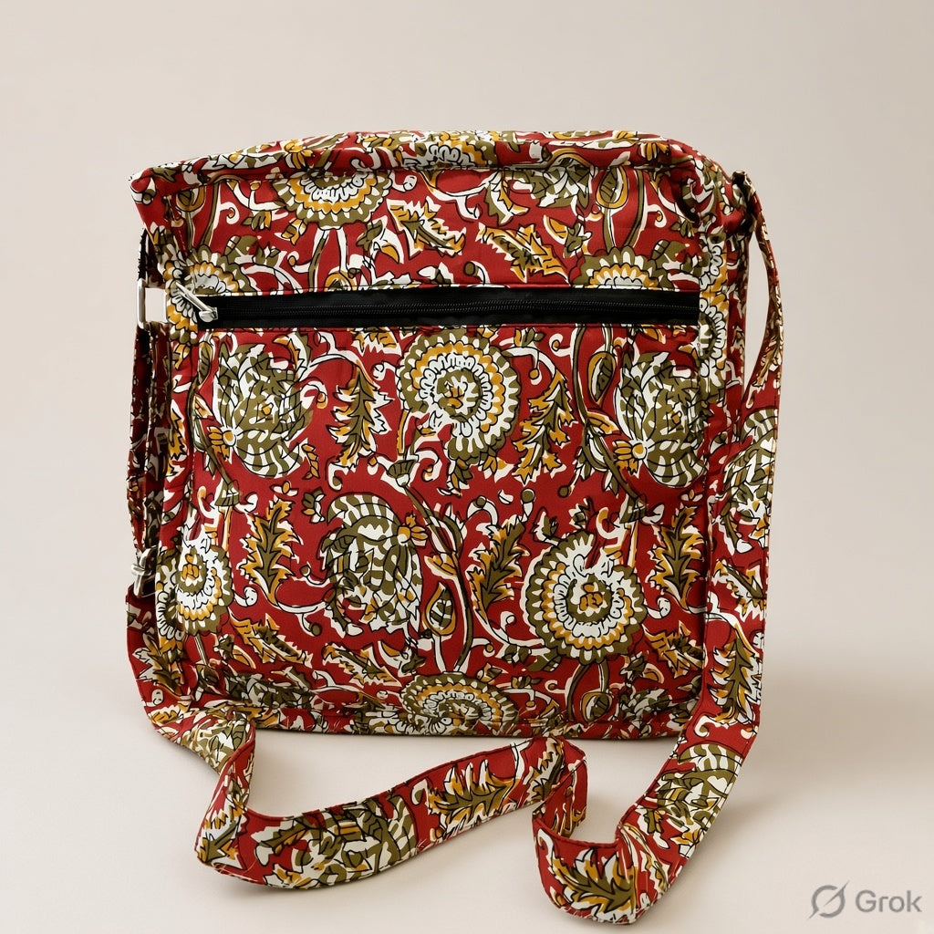 Xtra Sling bag Red Kalamkari